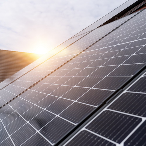 Solarpanel auf einem Dach